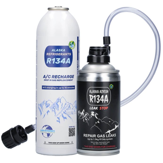 Alaska Refrigerants Leak Sealer Bottle R134a BLACK (for empty A/C systems only)