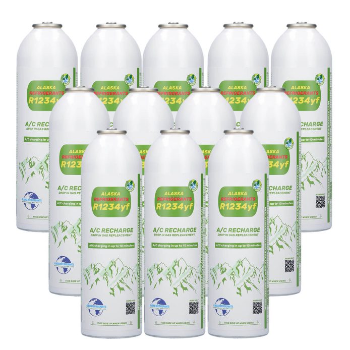 12 x Alaska Refrigerants R1234yf Replacement Refrigerant for Vehicles: 12-Pack for Workshops