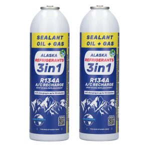 2 x Alaska Refrigerants 3in1 R134a Replacement Refrigerant with PAG 100 Oil and Sealer